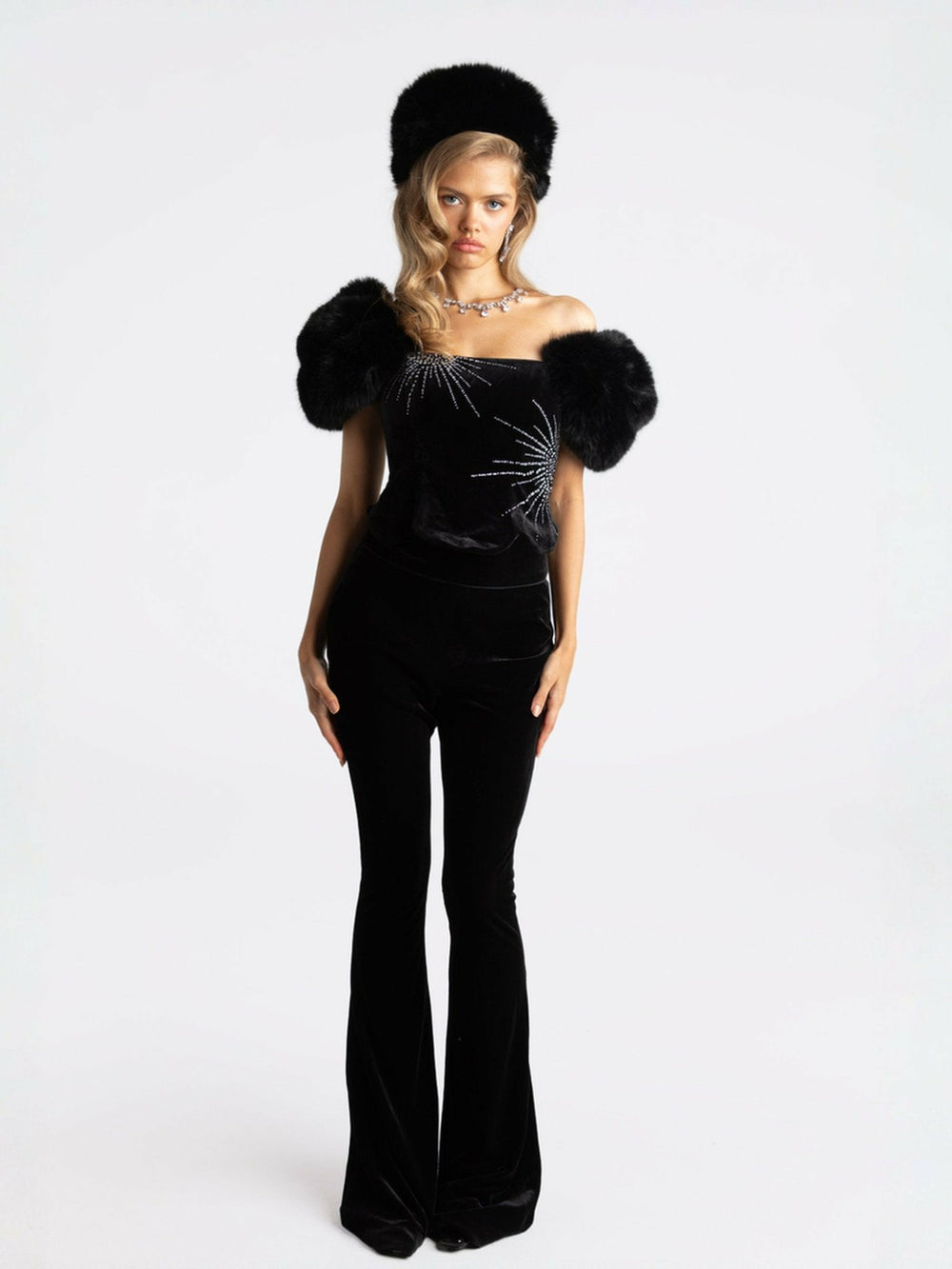 Alicia Velvet Top: Black Velvet Top for Cocktail Party | Nana Jacqueline