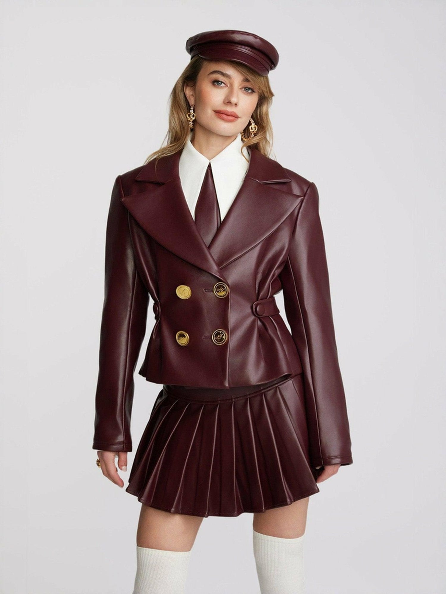Mirabel Faux Leather Jacket: Brown Jacket for Date Night | Nana Jacqueline