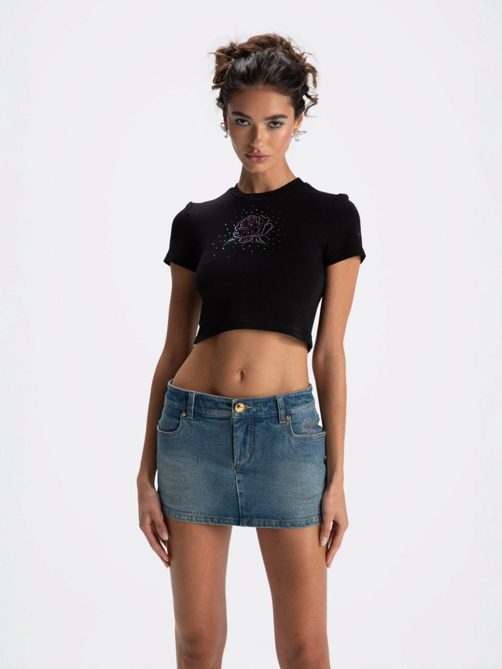 Elle Baby Tee: Black Baby Tee for Casual Luxury Daytime Outfit | Nana Jacqueline
