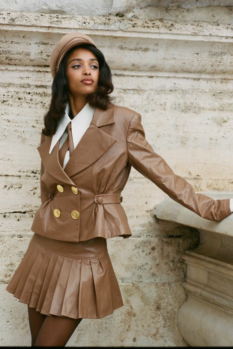 Gina Jacket: Brown Jacket for Date Night | Nana Jacqueline