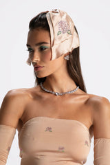 Rosana Embroidered Top: Tan Top for Brunch | Nana Jacqueline