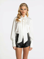 Louisa Top: White Satin Top for Brunch | Nana Jacqueline