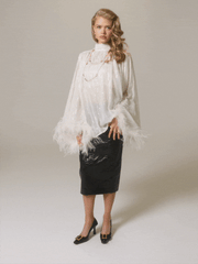 Keira Feather Top: White Top for Bachelorette Party | Nana Jacqueline