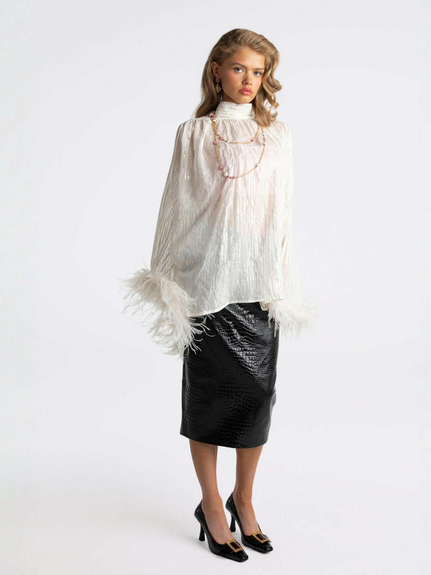 Keira Feather Top: White Top for Bachelorette Party | Nana Jacqueline