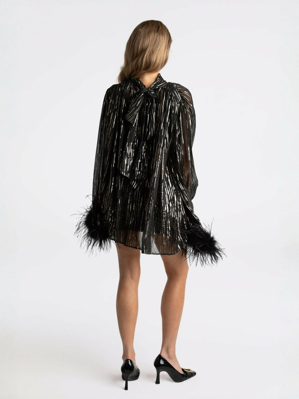 Keira Feather Top: Black Top for Girls' Night Out | Nana Jacqueline