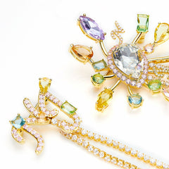 Fiona Brooch: Multicolor Brooch for Cocktail Party | Nana Jacqueline
