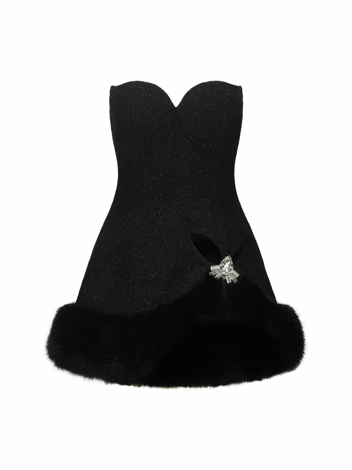 Alexandra Fur Top: Black Mini Dress for Cocktail Party | Nana Jacqueline