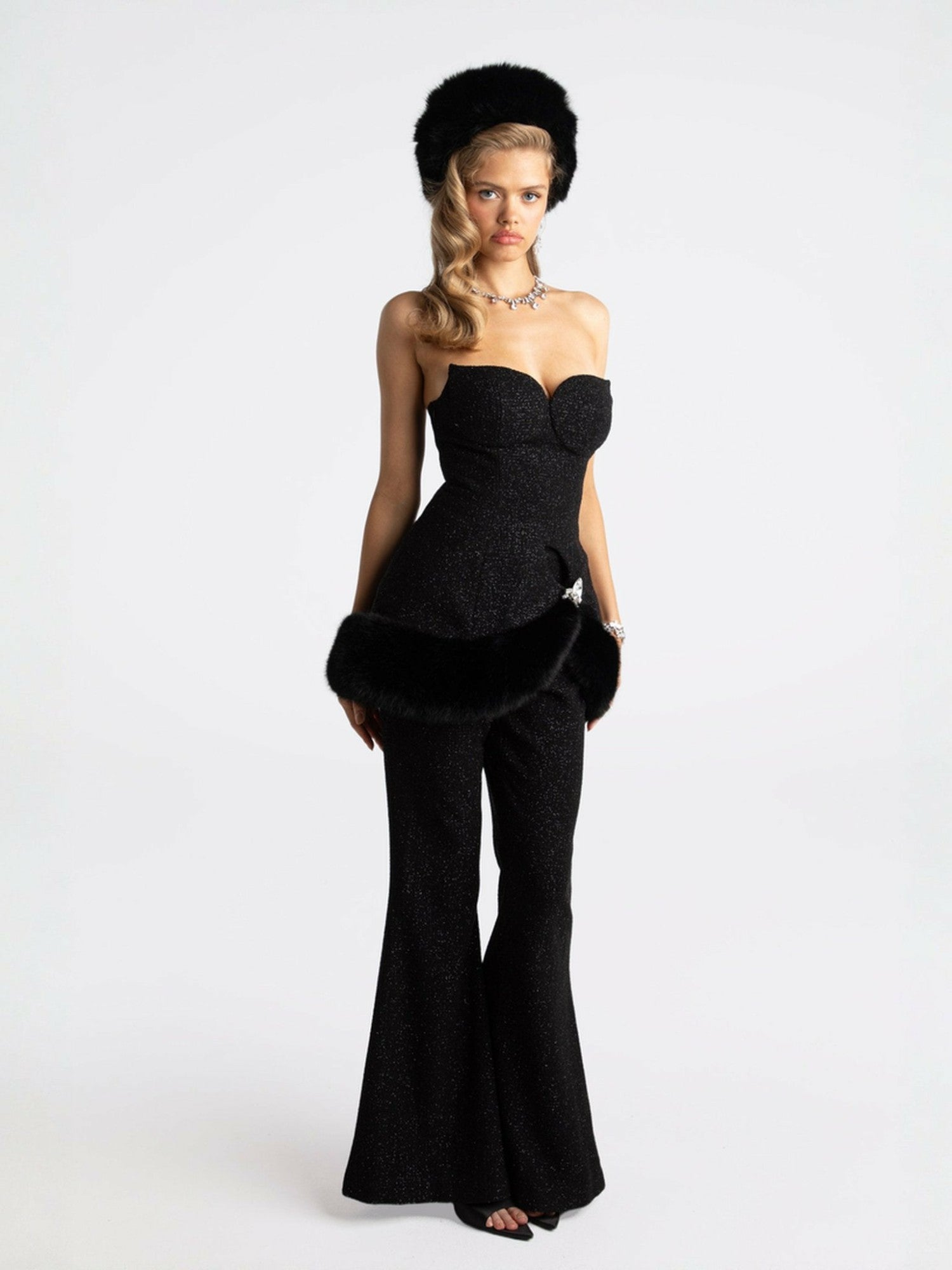 Alexandra Fur Top: Black Mini Dress for Cocktail Party | Nana Jacqueline