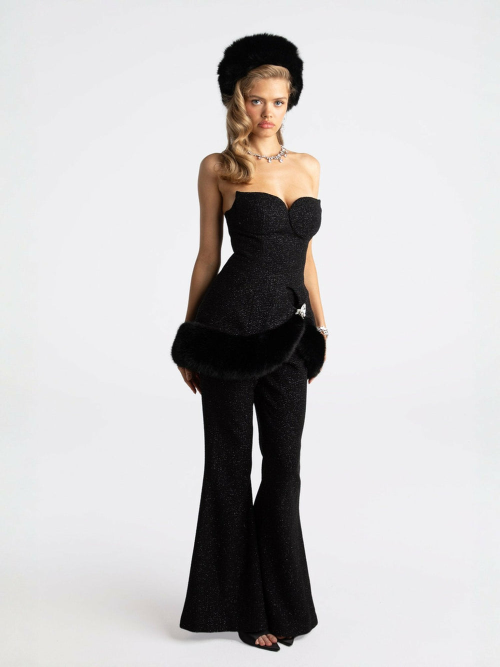 Alexandra Fur Top: Black Mini Dress for Cocktail Party | Nana Jacqueline