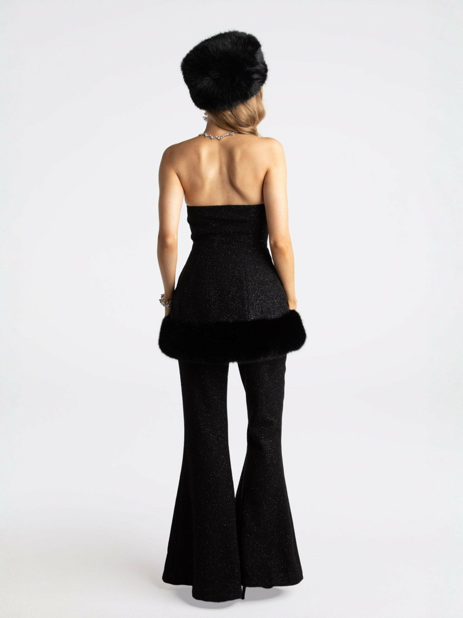 Alexandra Fur Top: Black Mini Dress for Cocktail Party | Nana Jacqueline